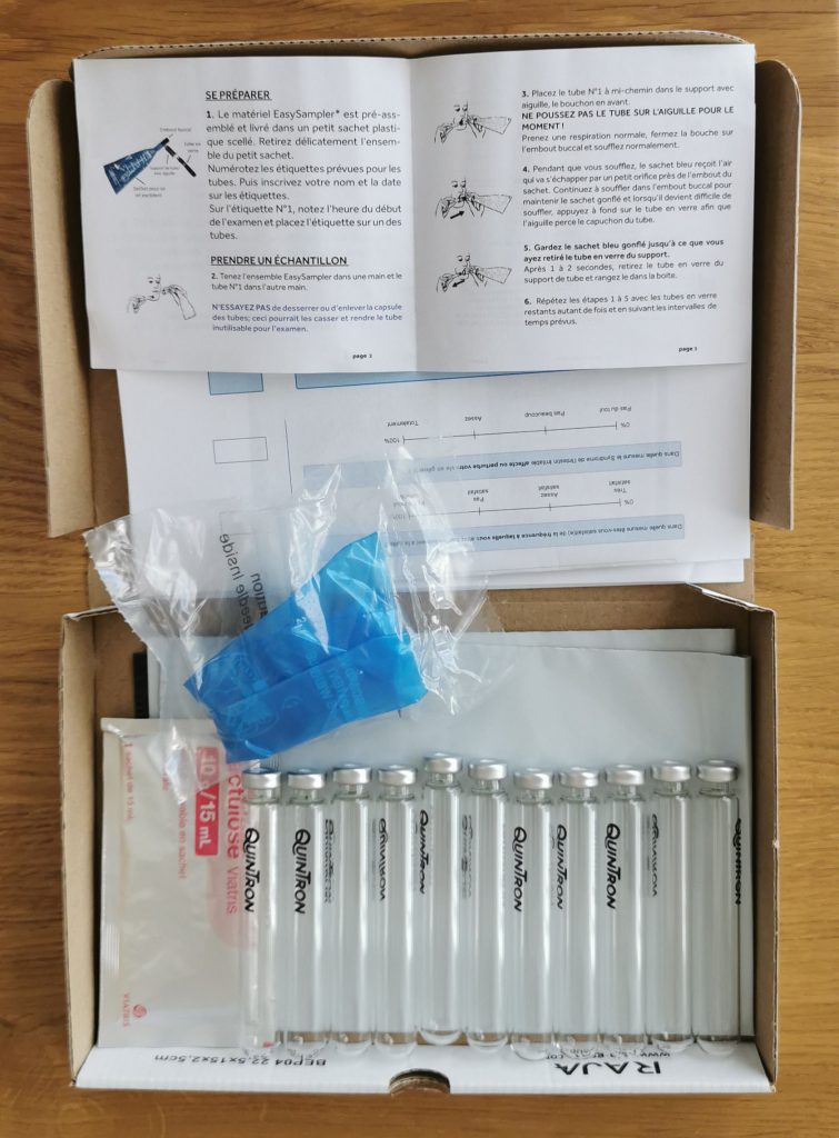 Contenu d'un kit de test SIBO à domicile